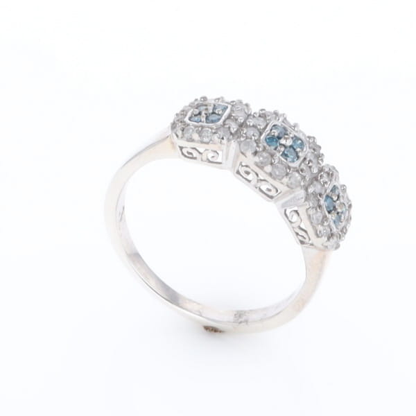Triple Diamond Halo Ring