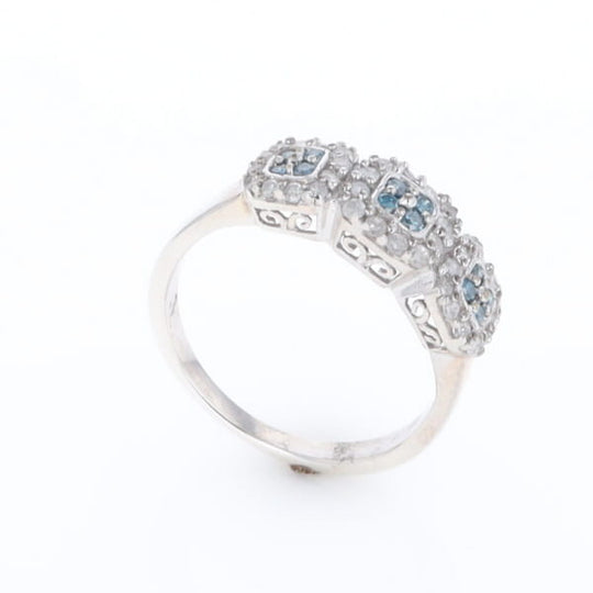 Triple Diamond Halo Ring