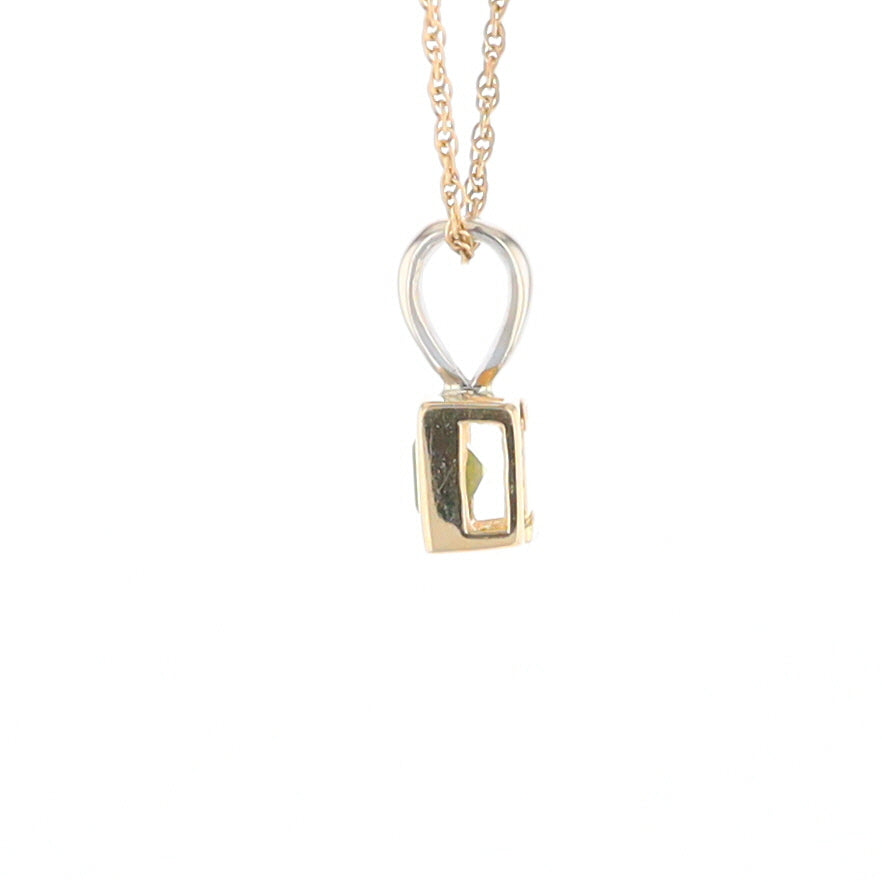 Two-Tone Bezel Peridot Pendant