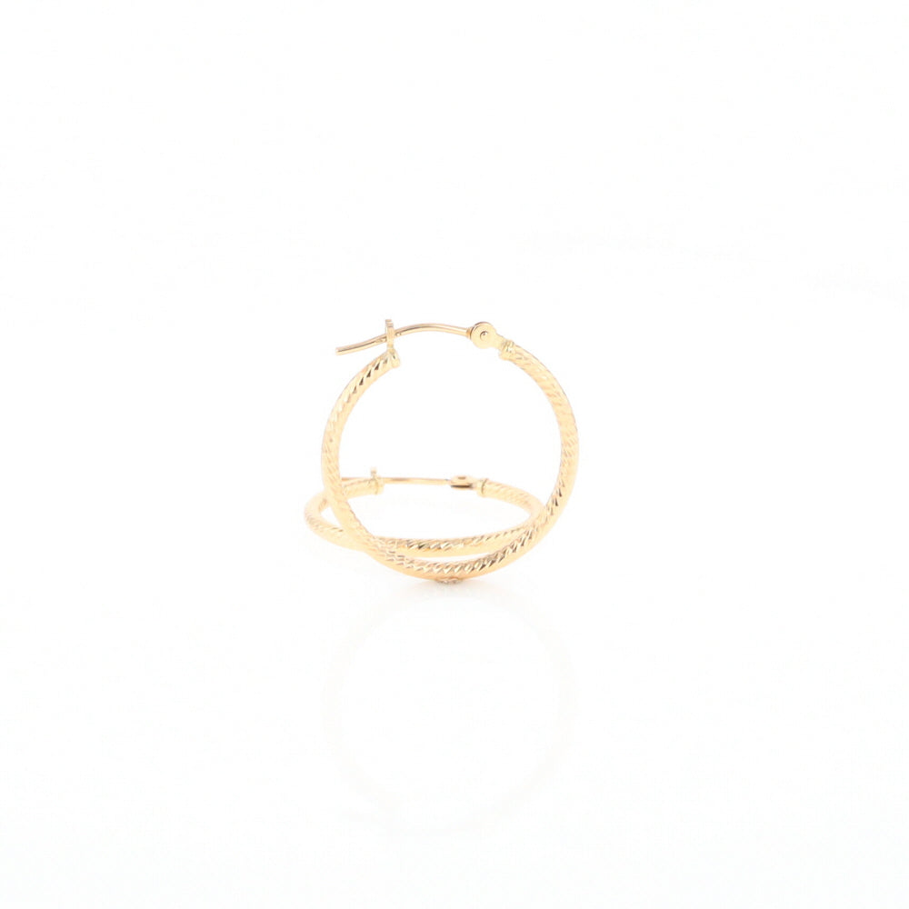 Gold Ribbed Hoop Earrings