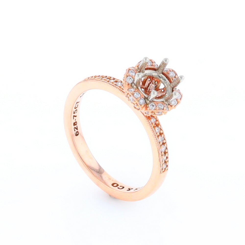 Semi-Mount Flower Engagement Ring