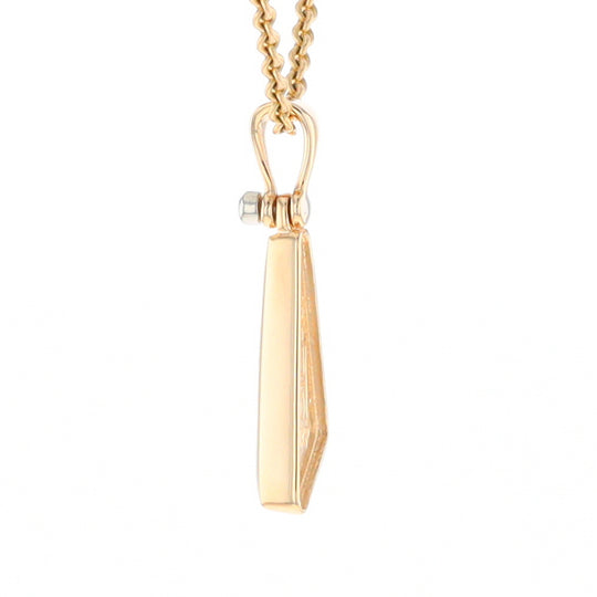 Triangular Gold Quartz Pendant - G2