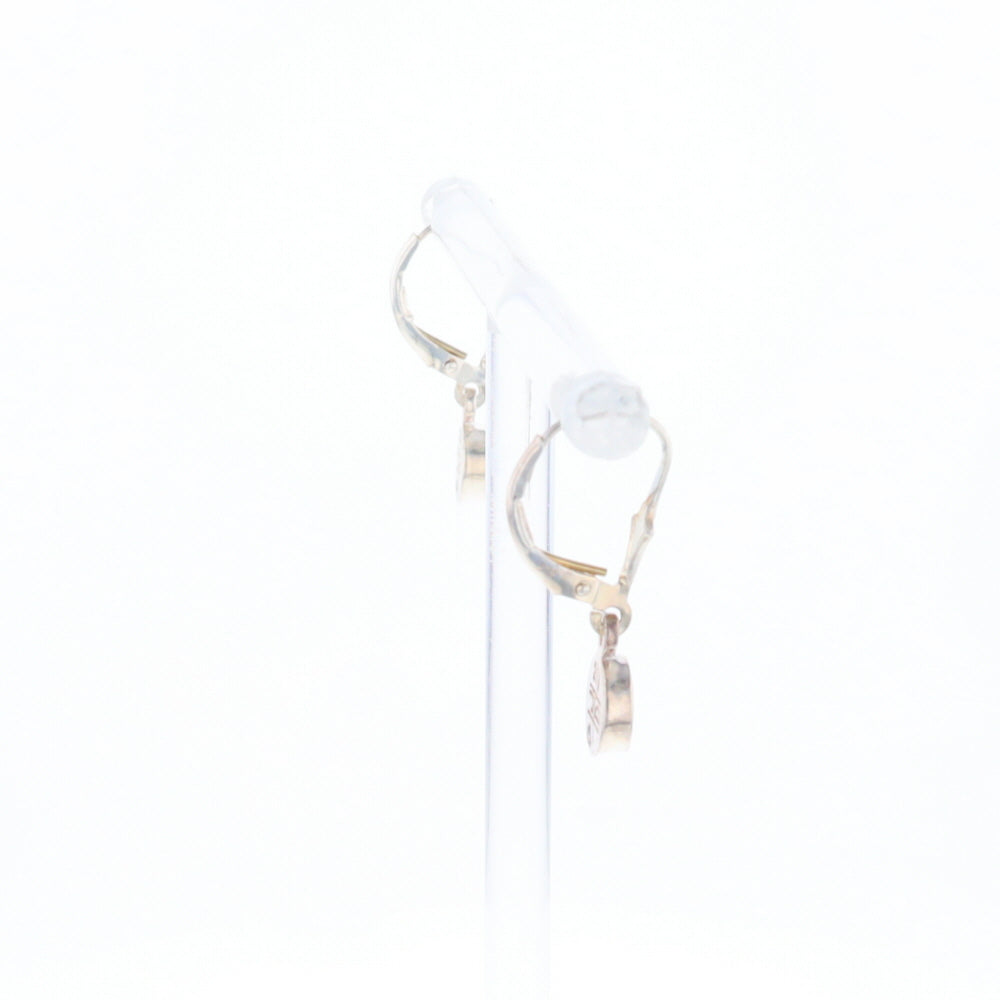 Gold Quartz Inlaid Round Bezel Earrings