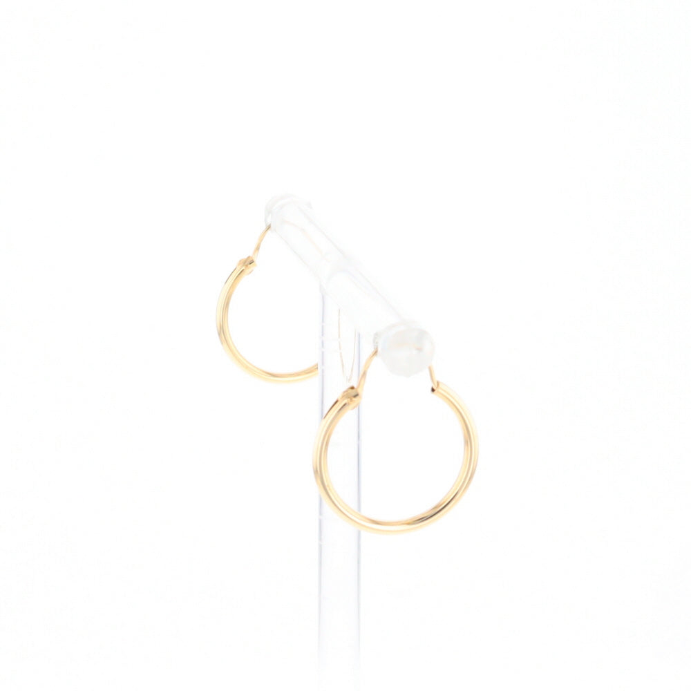 Gold Hollow Tube Hoop Earrings