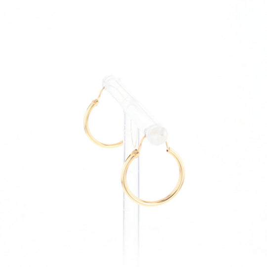 Gold Hollow Tube Hoop Earrings