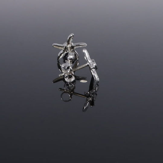 Opal Earrings Inlaid Realistic Star Fish Design