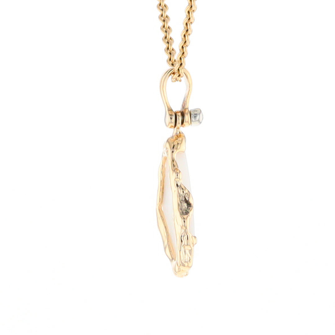 Gold Quartz Freeform Pendant (G2)