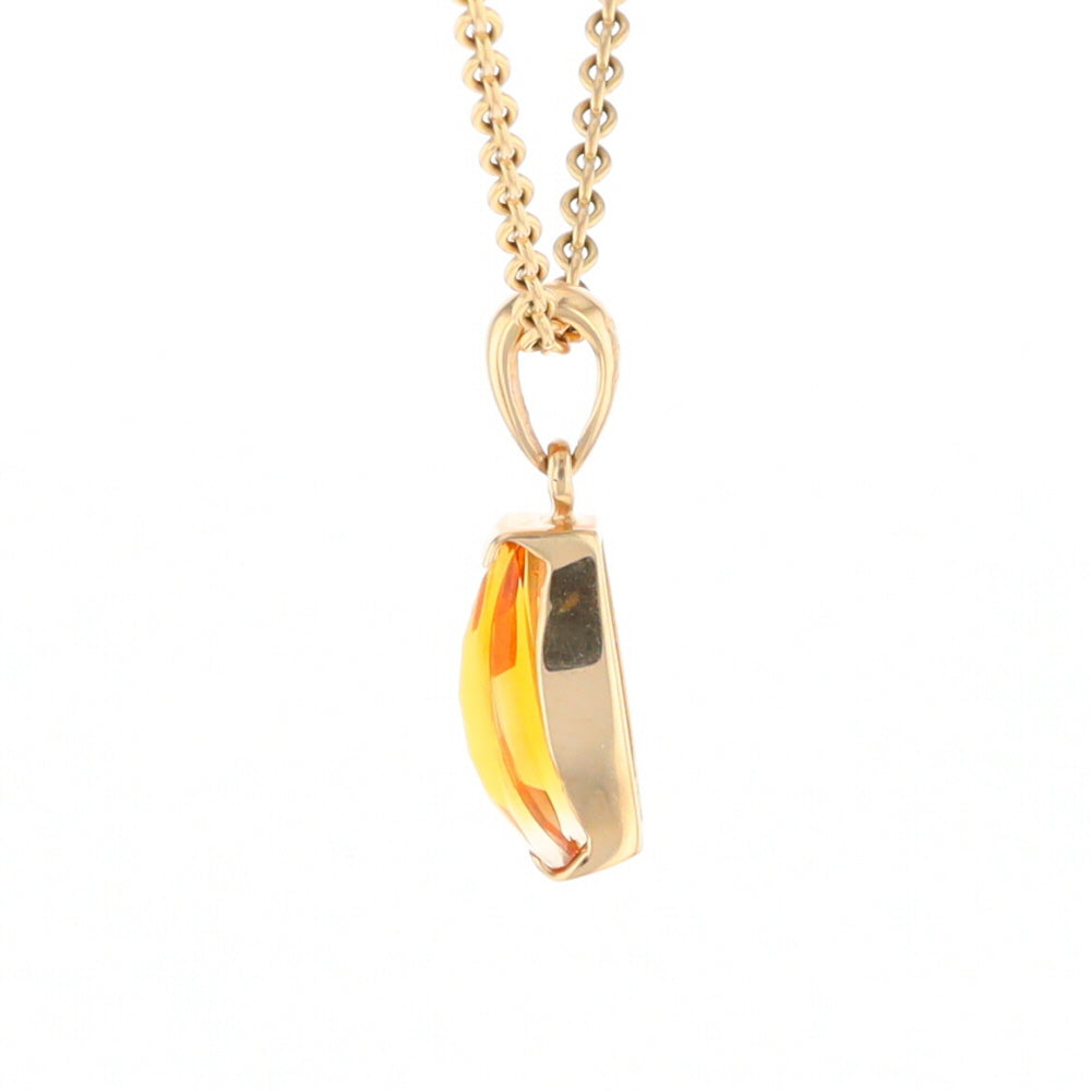 Fancy Cut Citrine Solitaire Pendant