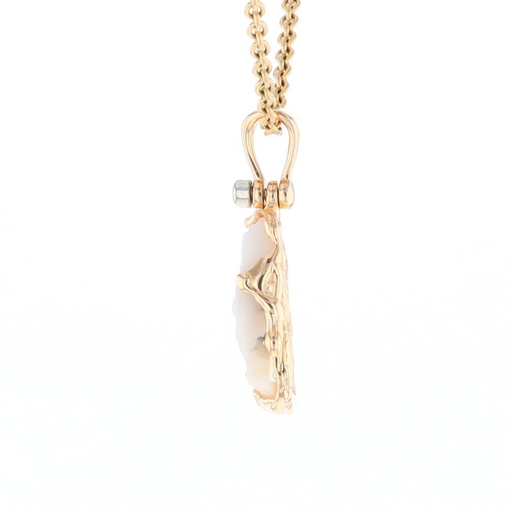 Rough Gold Quartz Freeform Pendant