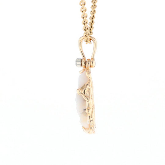 Rough Gold Quartz Freeform Pendant