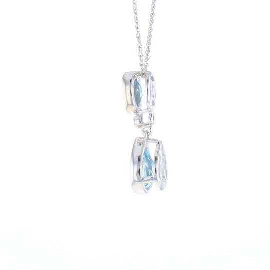Oval and Pear-Shaped Aquamarine Pendant
