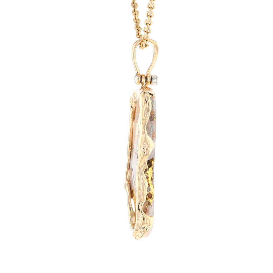 Gold Quartz Freeform Pendant (G2)