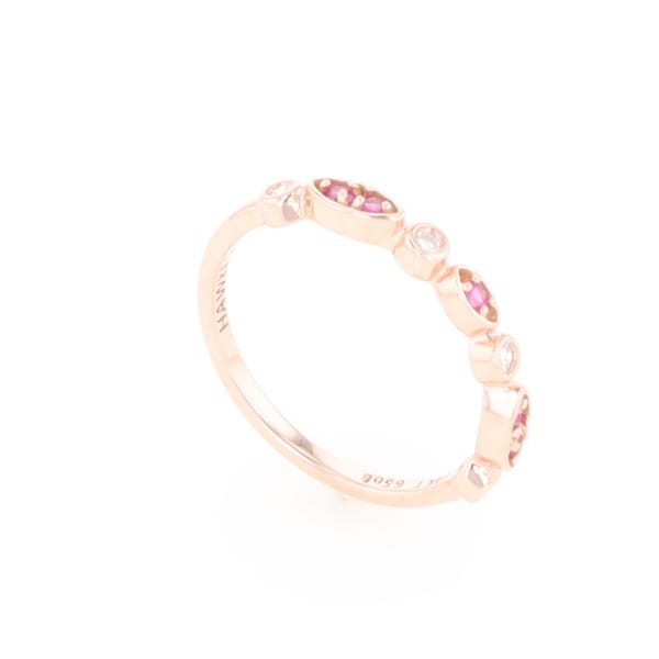 Pink Sapphire Simply Vintage Wedding Band