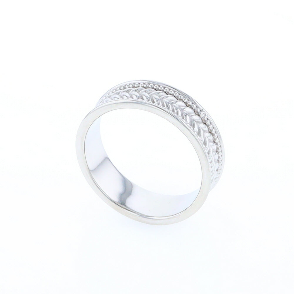 Braided White Gold Men's Ring