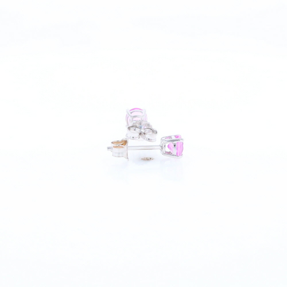 Pink Sapphire Stud Earrings