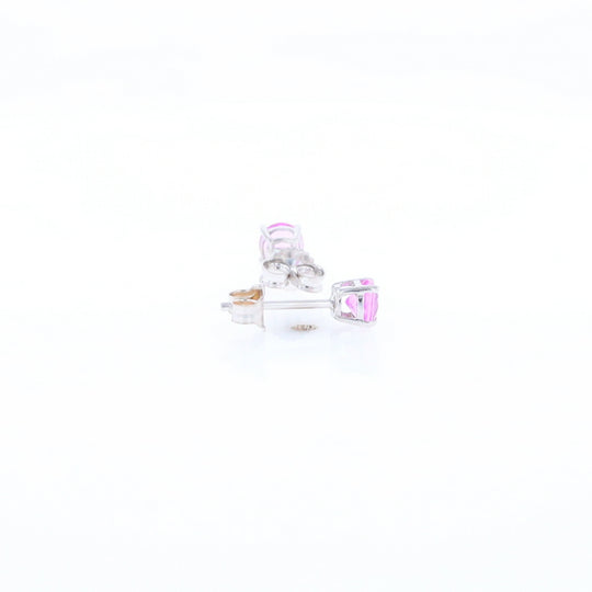 Pink Sapphire Stud Earrings