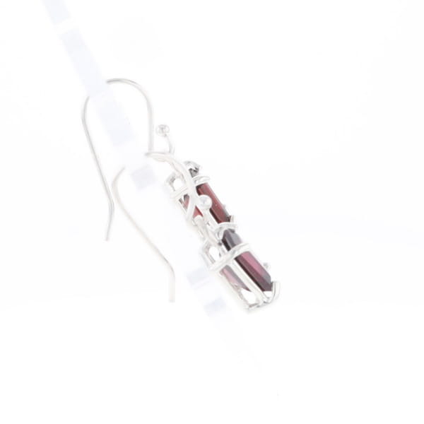 Emerald Cut Garnet Earrings