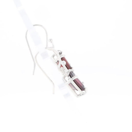 Emerald Cut Garnet Earrings