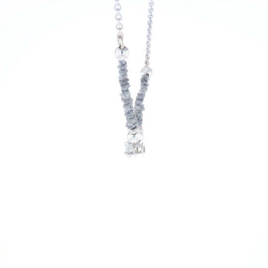 Marquise Diamond Necklace with Rough Diamond Beads