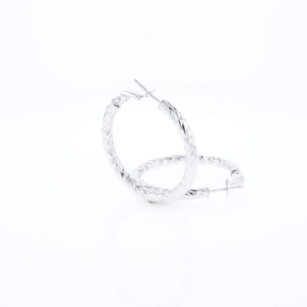 Diamond Cut Hoop Earrings