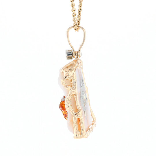 Gold Quartz Freeform Pendant (G3)