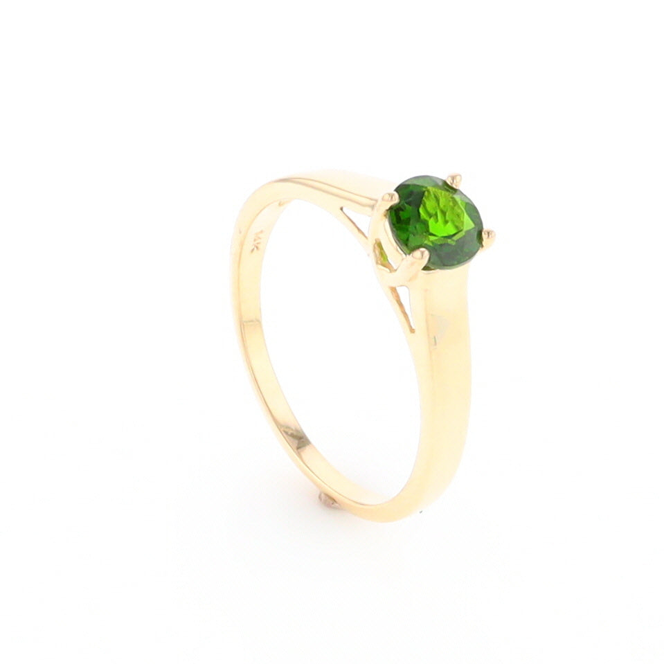 Chrome Diopside Solitaire Ring