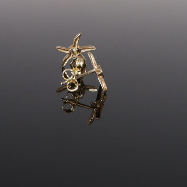 Opal Earrings Inlaid Realistic Star Fish Design Studs