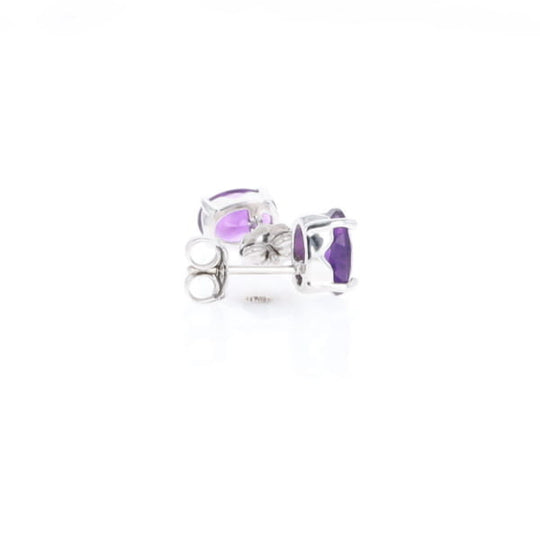 Oval Amethyst Stud Earrings