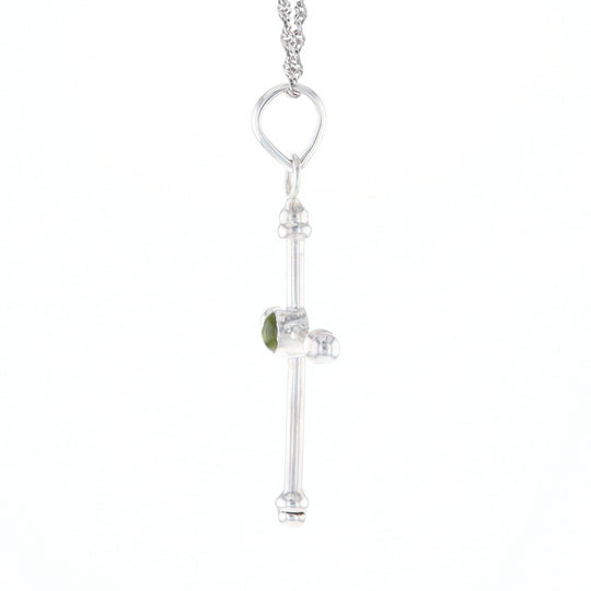 Silver Peridot Cross