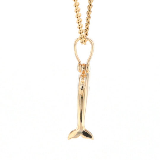 Gold Quartz Dolphin Pendant - G2