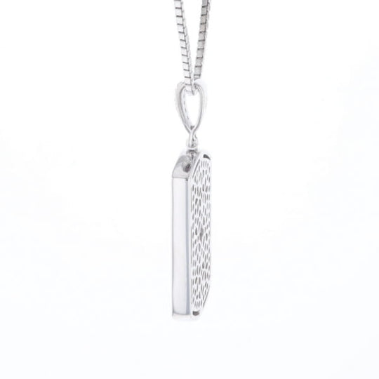 Cubic Zirconia Dog Tag Necklace