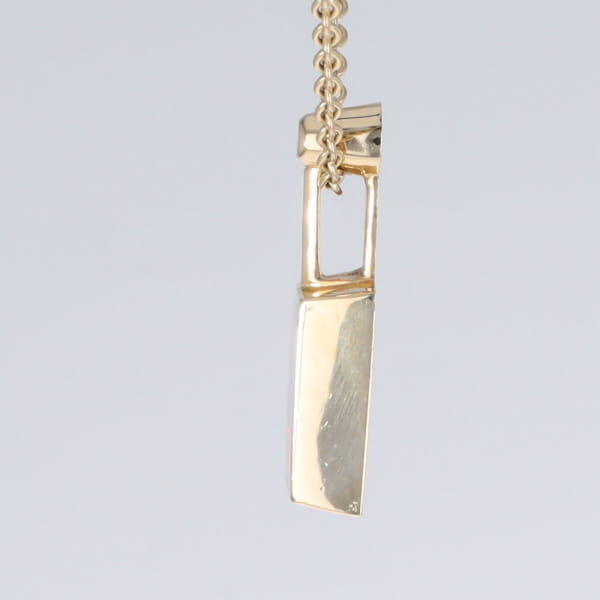 Opal Pendant Rectangle Inlaid Design with .04ctw Round Diamond