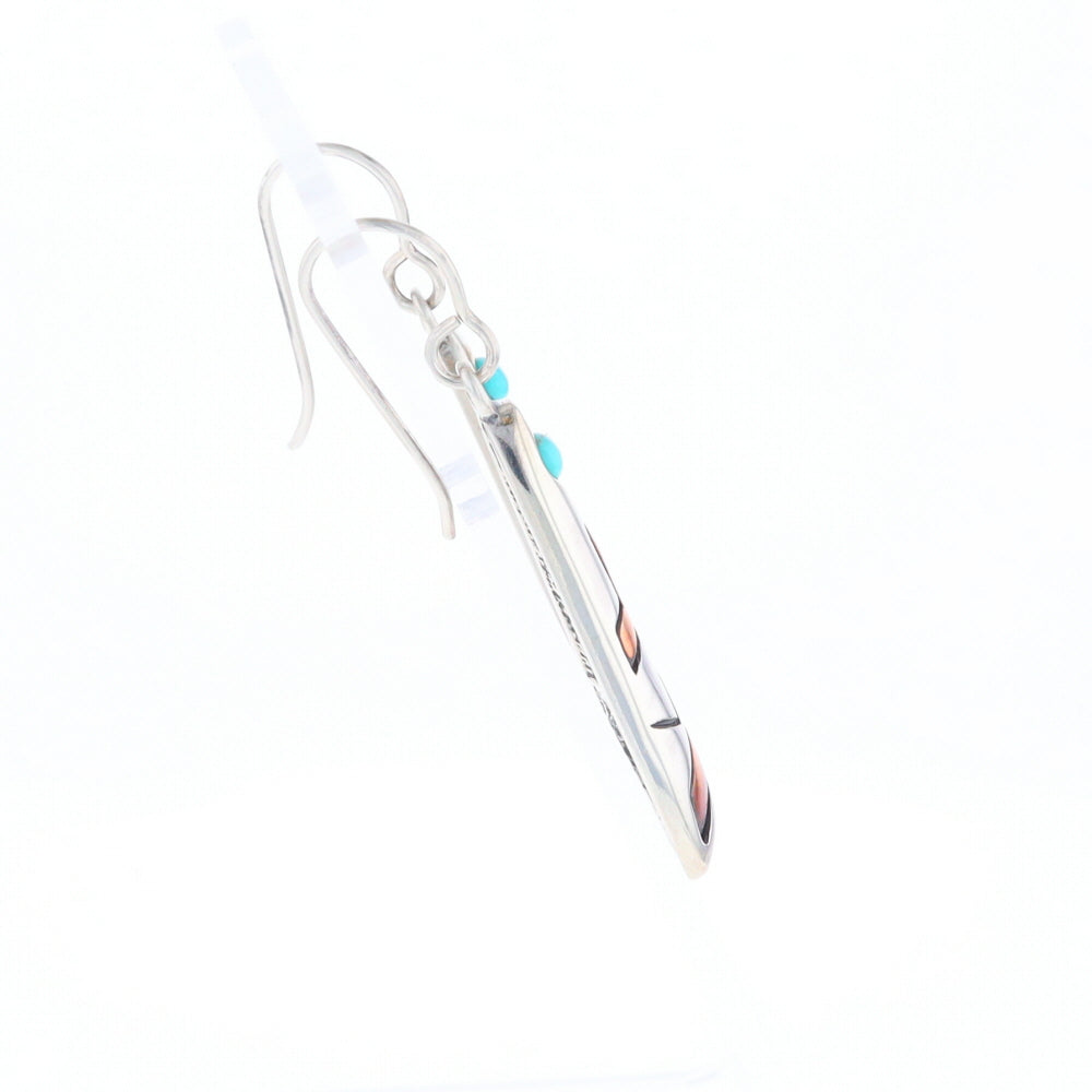 Native Triangle Turquoise Hook Earrings