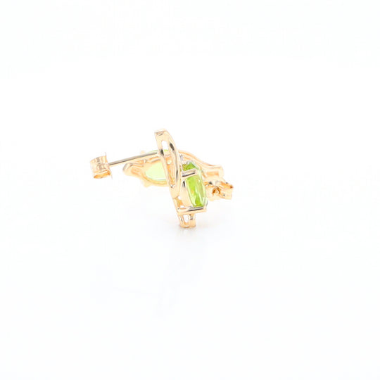 Peridot Ribbon Stud Earrings