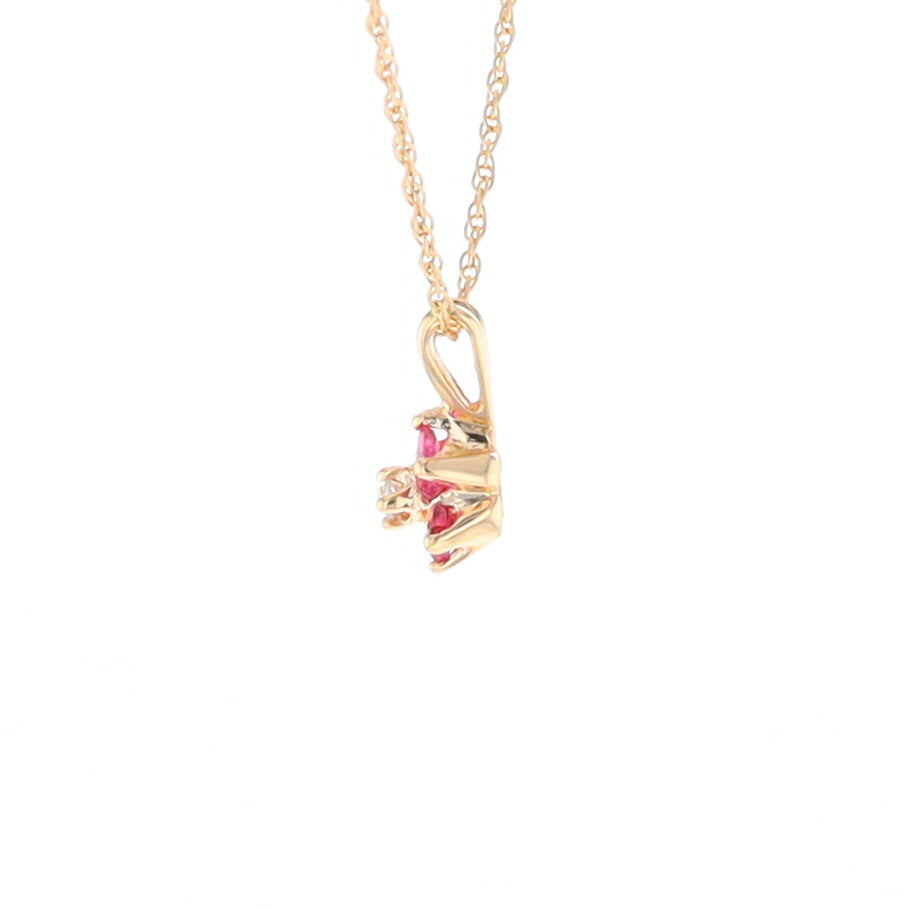 Ruby Flower Pendant