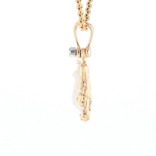 Rough Gold Quartz Freeform Pendant