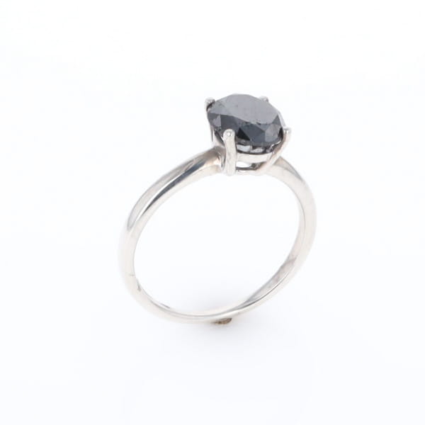 Black Diamond Solitaire Ring