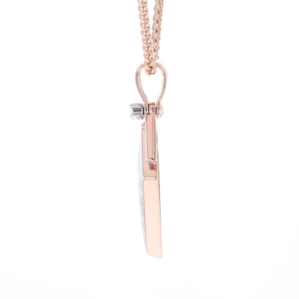 Turquoise Kite Shaped Inlaid Pendant with 0.19ctw Diamonds