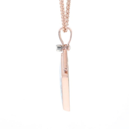 Turquoise Kite Shaped Inlaid Pendant with 0.19ctw Diamonds