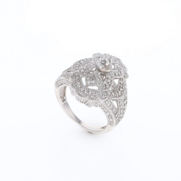 Floral Filigree Design Diamond Ring