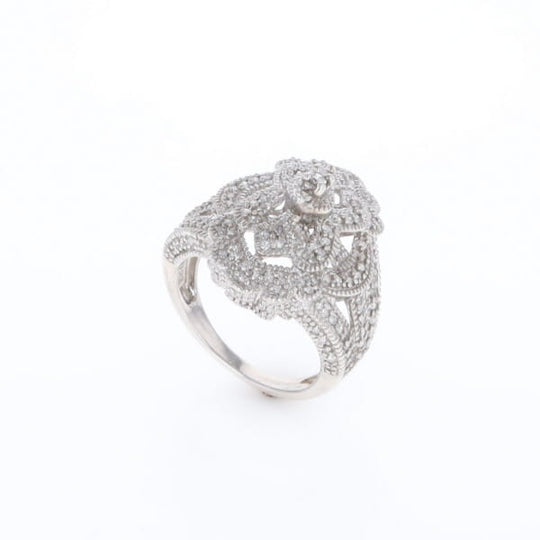 Floral Filigree Design Diamond Ring