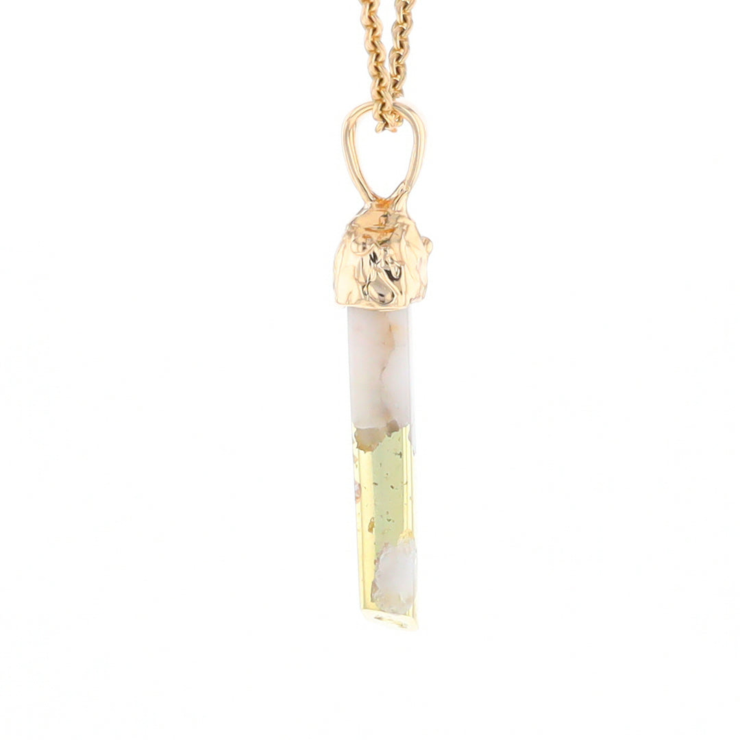 Gold Quartz Free Form Pendant