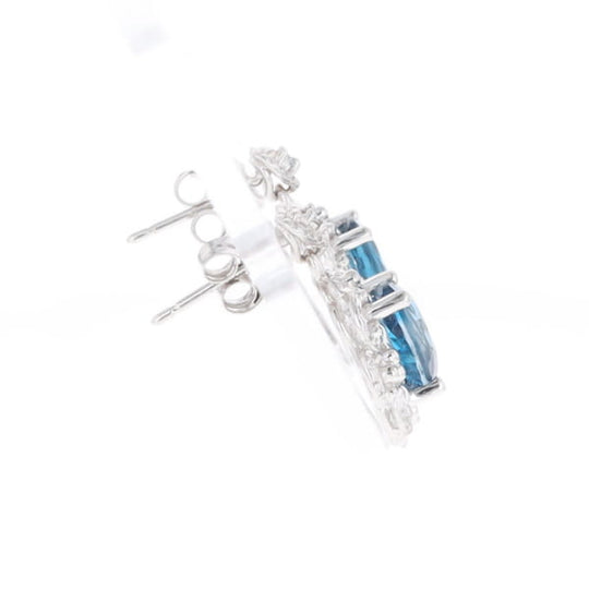 London Blue Topaz in Filigree Setting Dangle Earrings
