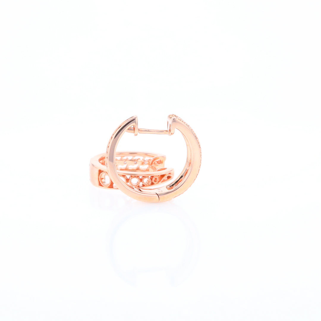 Rose Gold Diamond Hoop Earrings