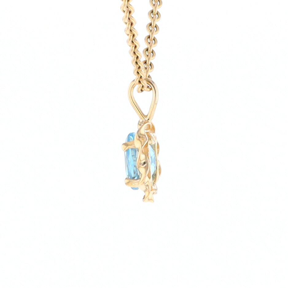 Blue Topaz Twisted Frame Pendant