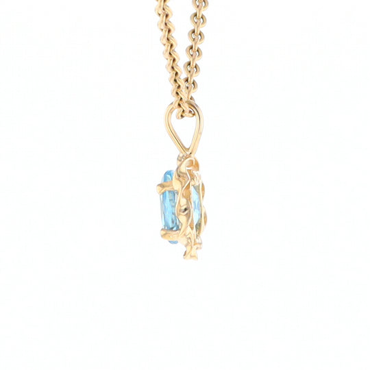 Blue Topaz Twisted Frame Pendant