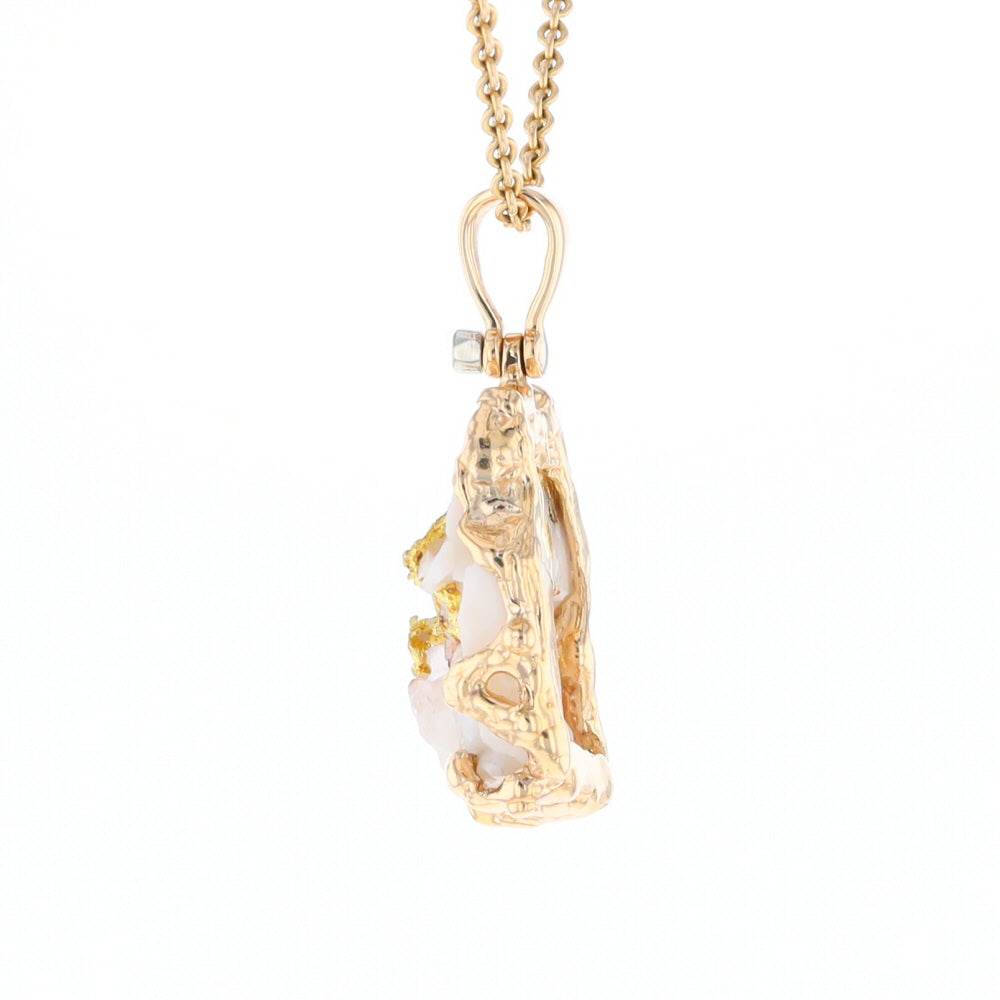 Rough Gold Quartz Freeform Pendant