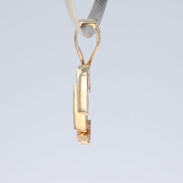 Opal Pendant Triangle Inlaid Design with .07ctw Round Diamonds