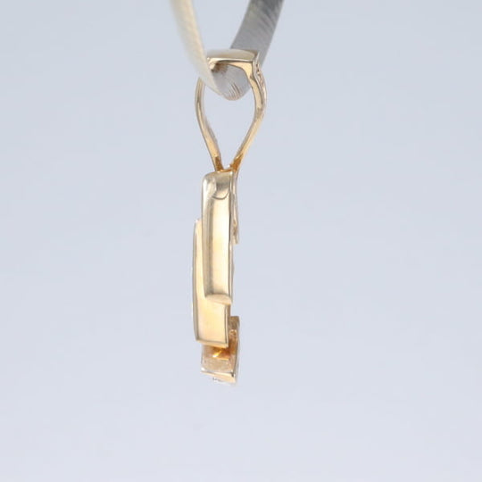 Opal Pendant Triangle Inlaid Design with .07ctw Round Diamonds