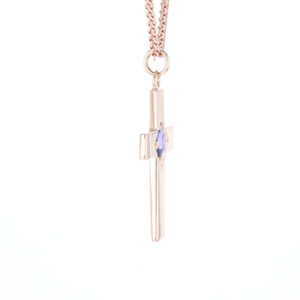 Cross Pendant with Purple Sapphire